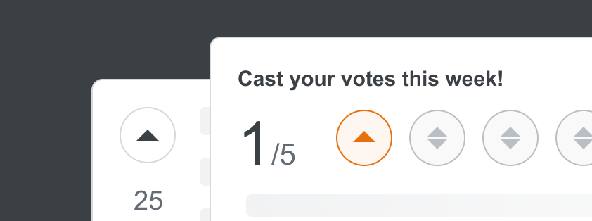 Illustration of upvote icon after it is clicked